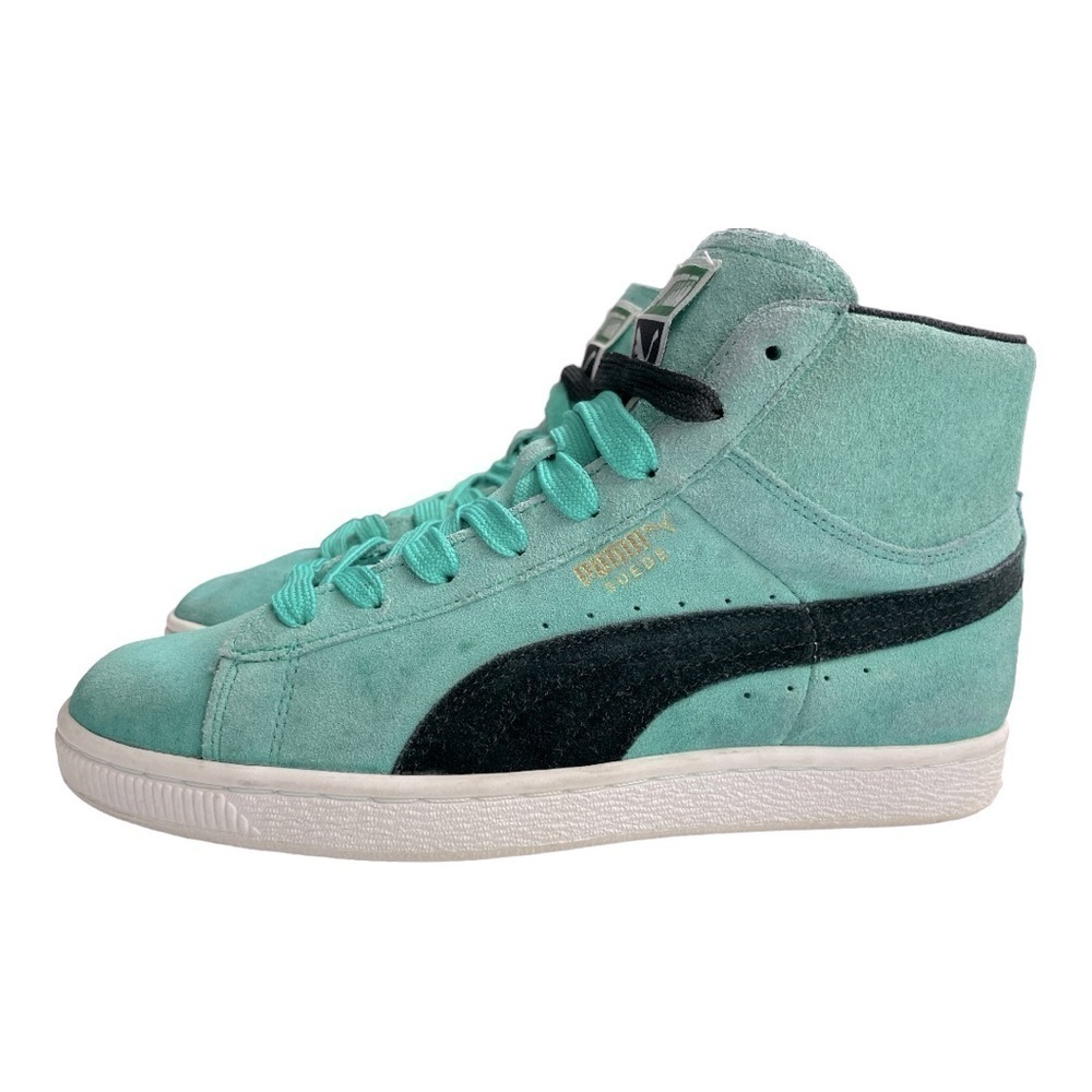 Puma Suede Tiffany Blue and Black High Hi Top Sneakers size 8